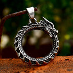 Viking Dragon Stainless Steel Pendant Necklace