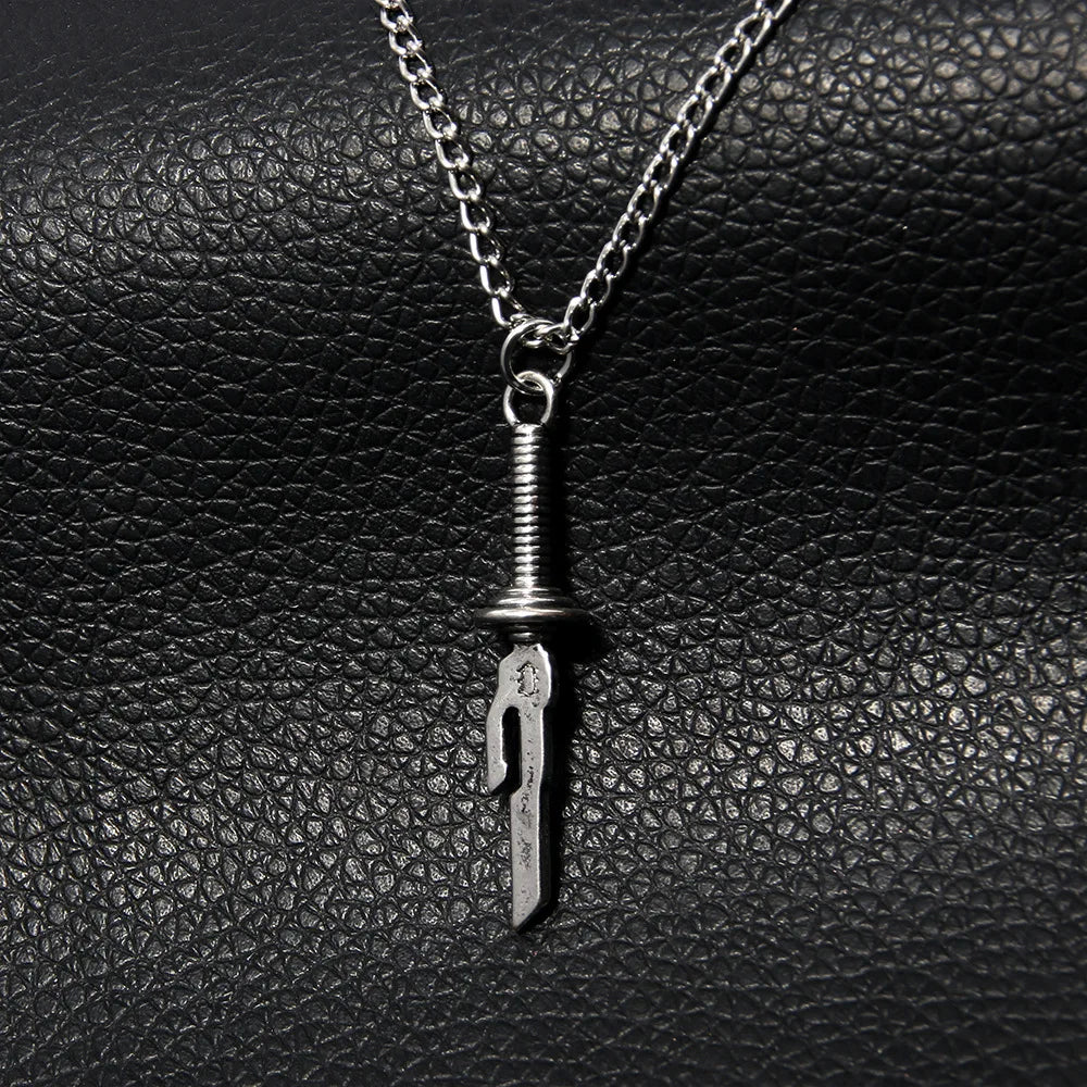 Anime Jujutsu Kaisen Fushiguro Toji Sword Necklace Spear of Tianri Knife Pendant Cosplay Necklaces For Unisex Choker