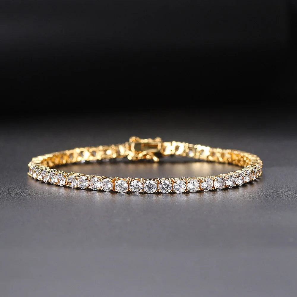 Iced Out Tennis Bracelet — Stainless Steel