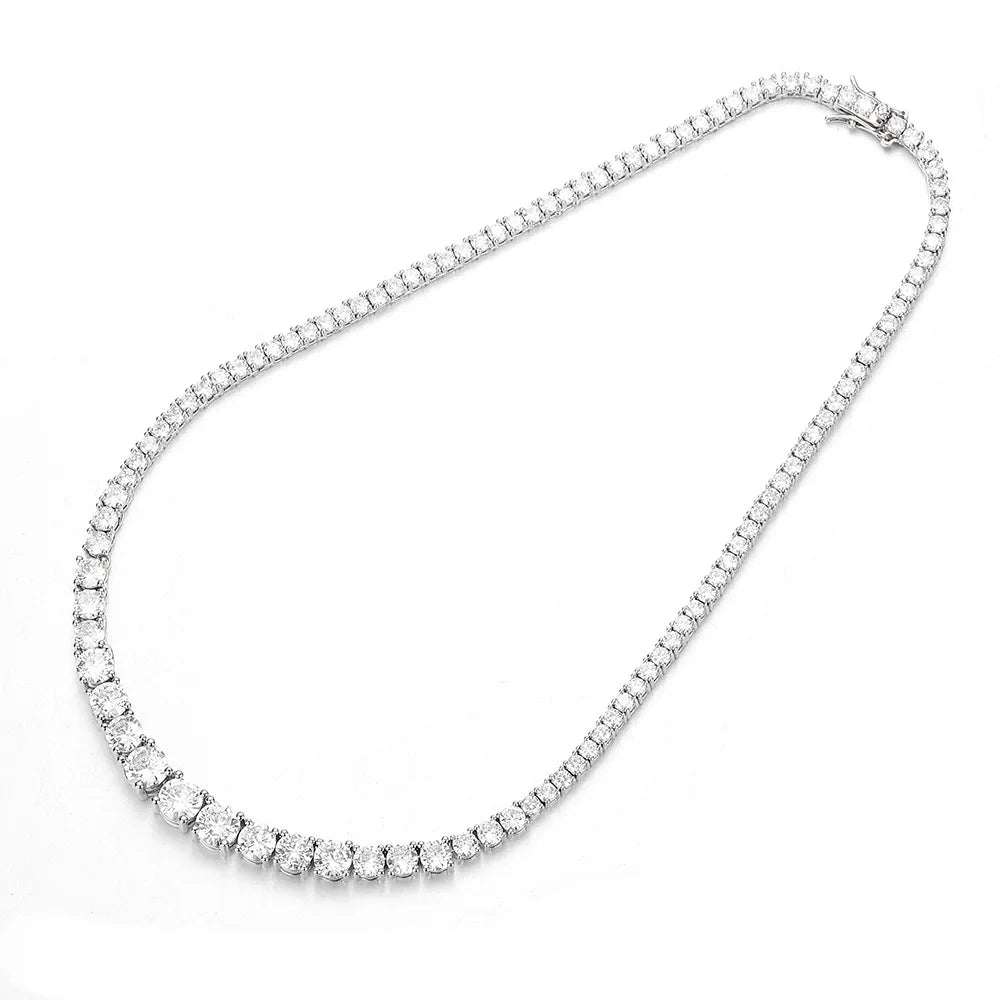 Tennis Chain Necklace Stainless Steel Gradient CZ