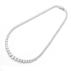 Tennis Chain Necklace Stainless Steel Gradient CZ