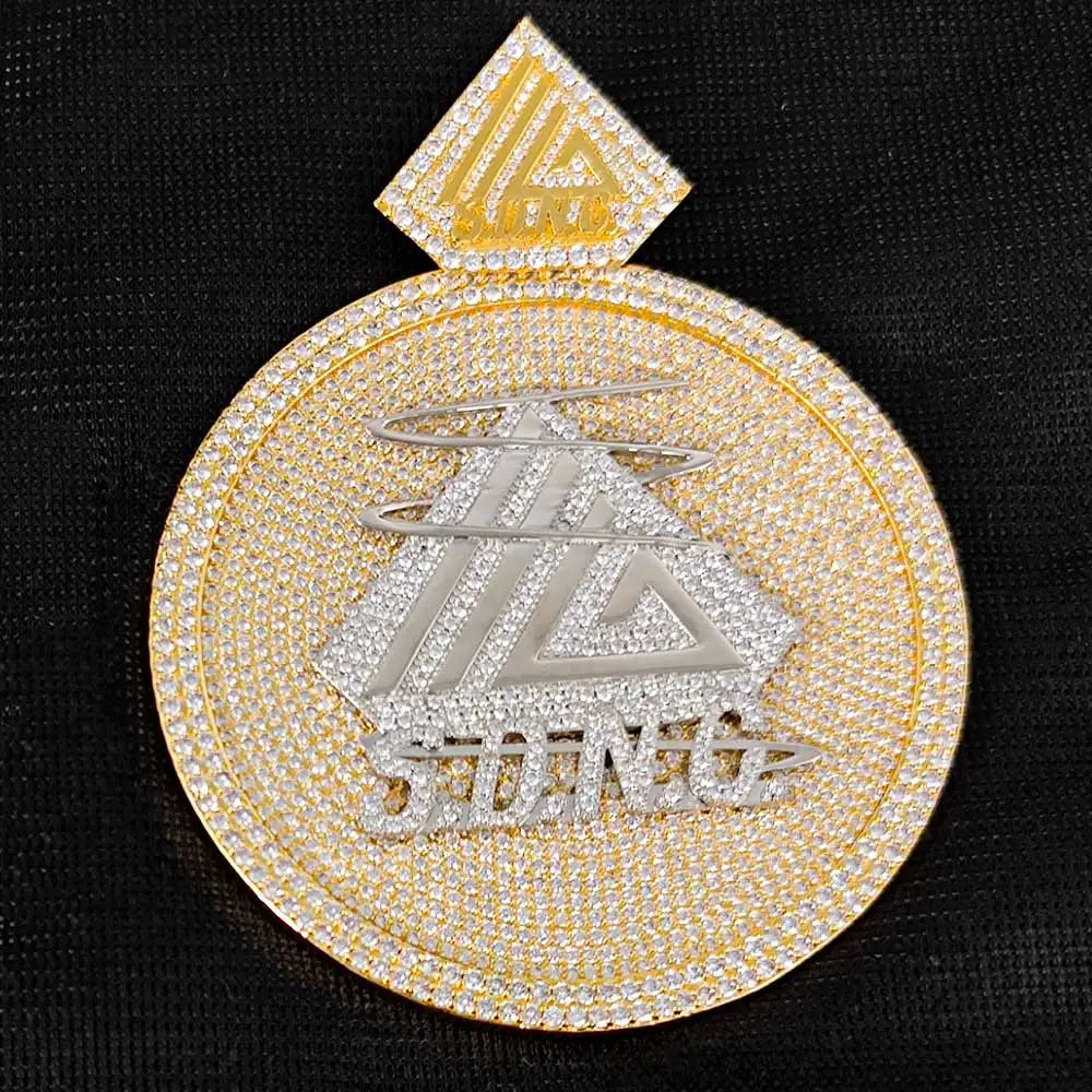 Iced Out Letter Pendant 80MM Disc Statement