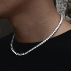 Iced Out Round Tennis Chain Necklace — Copper Alloy