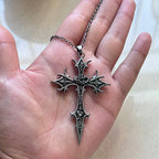 Cross Necklace Vintage Gothic Silver Religious Crucifix Cross Pendant Necklace Jewelry Christmas Gifts For Women Men