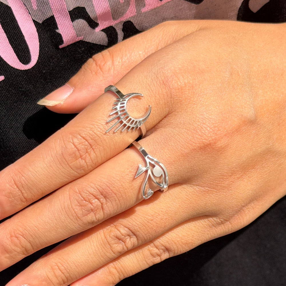 Customized Pattern Stainless Steel Ring Personalized Logo Stainless Steel Open Adjustable Ring Wedding Gift Wholesale