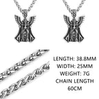 Viking Odin Face Pendant Nordic Odin Rune Charm Creative Stainless Steel Pendant Necklace Locomotive Men's Jewelry Gift