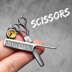 Iced Out Scissors Pendant Necklace Stainless Steel