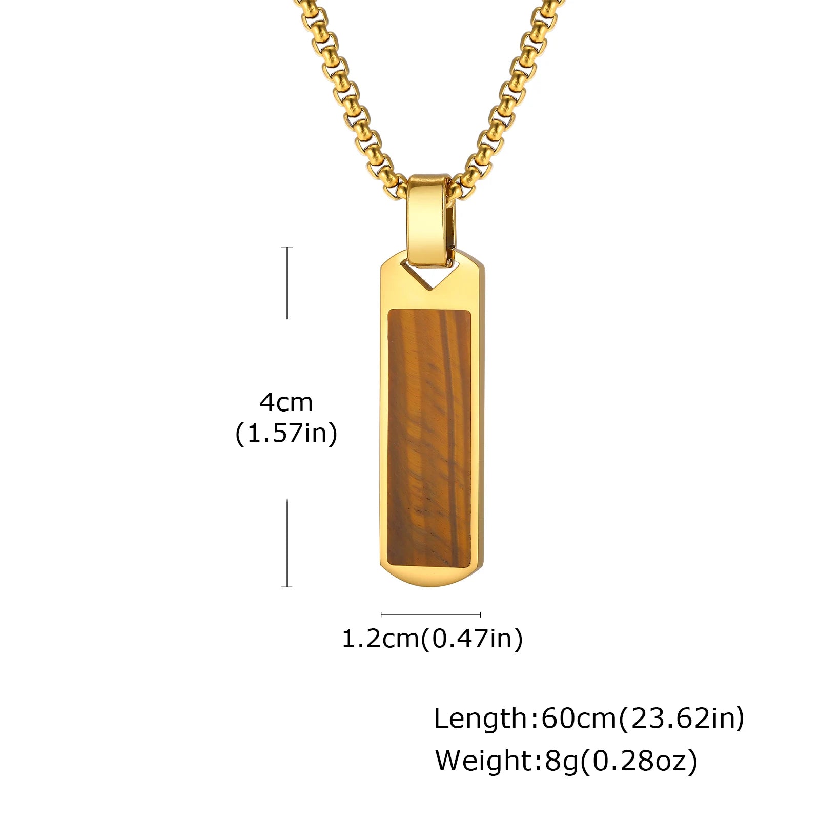 Natural Stone Healing Pendant — Stainless