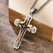 Cross Byzantine Gold Necklace — Catholic Crucifix