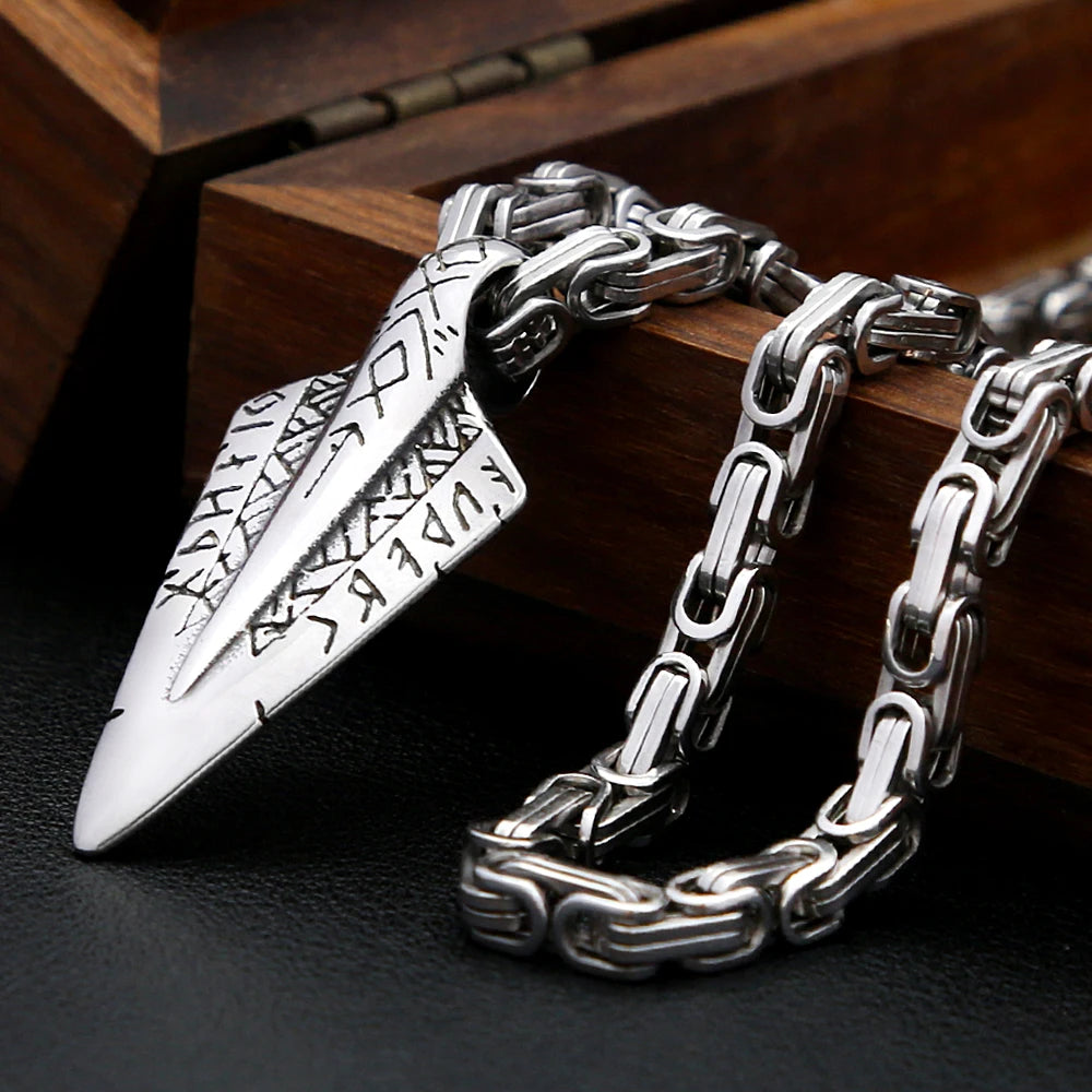 Viking Spear Stainless Steel Pendant Necklace