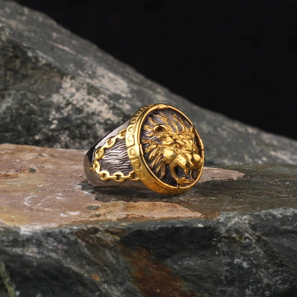 New domineering jewelry lion head fashion personality men's ring