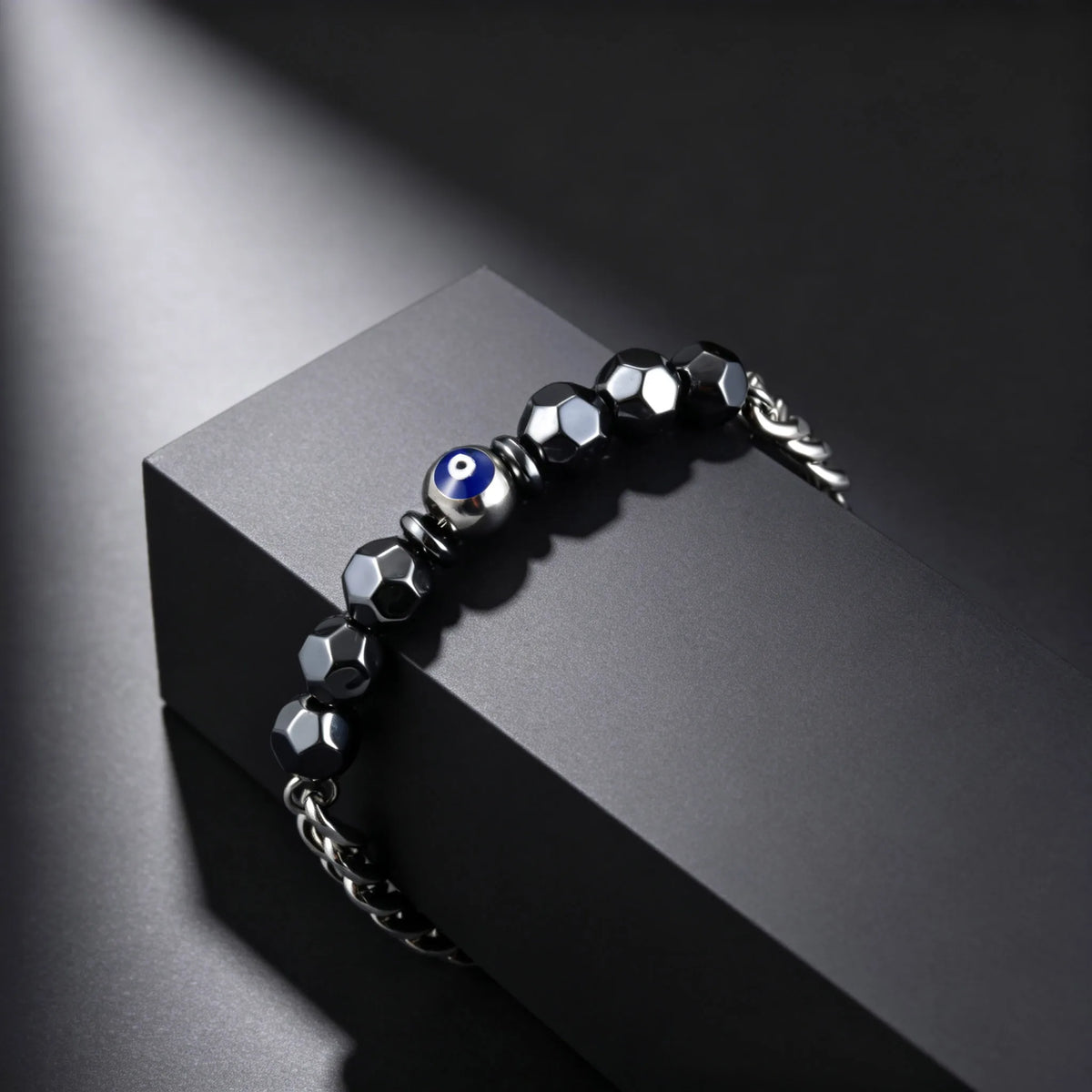 Evil Eye Cuban Chain Bracelet — Stainless Steel