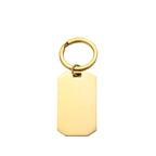 10pcs New Keychain Blank Mirror Polishing Stainless Steel ID Dog Tag Waterproof Jewelry DIY Custom Keyring for Women Men