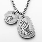 Lightning Pray Tag Pendant — Stainless Steel
