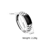 Silver Ring Drop Glue Checkerboard Men's Retro Ring Fashion Simple Birthday Party Wedding Anniversary Jewelry Gift