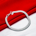 Y2K Silver-Tone Geometric Necklace Bracelet Set, 6mm