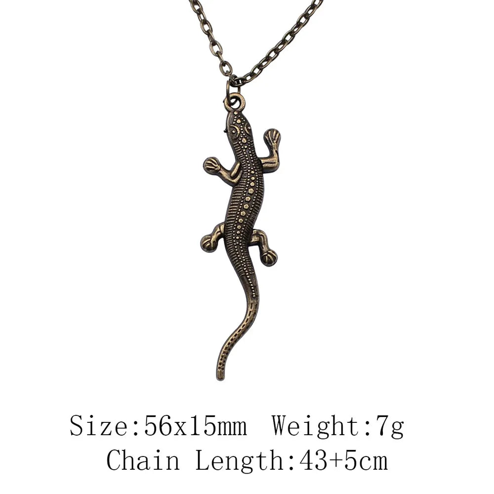 Cold Blooded Reptile Lizard Gecko Chameleon Pendant Necklace For Women Men