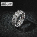 925 Silver Iced Out Cuban Ring VVS Moissanite