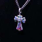 Iced Cross Pendant Necklace