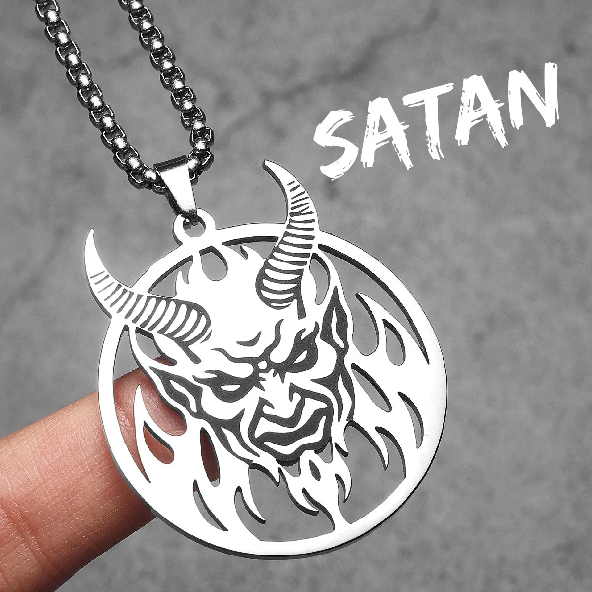 Hell Demon Satan Pendant Necklace — Stainless Steel
