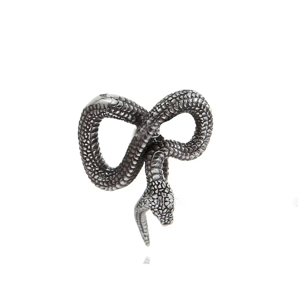 Retro Gothic Three Headed Long Snake Pendant Necklace Stainless Steel Punk Biker Snake Necklace For Men Women Fashion Jewelry