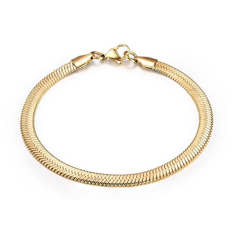 Classic 5mm Stainless Steel Snake Chain Bracelet