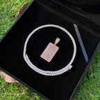 Aokaishen Iced Out Dog Tag Dream Catcher Necklace Pendant for Men Real Copper Hip Hop Jewelry