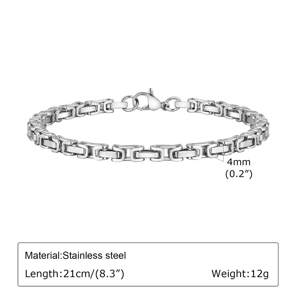 Byzantine Retro Chain Bracelet 4mm — Stainless Steel