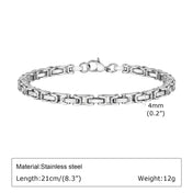 Byzantine Retro Chain Bracelet 4mm — Stainless Steel
