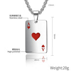 Poker Ace Steel Pendant 60CM Necklace
