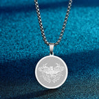 CHENGXUN Hindu Ganesha Coin Pendant Necklace for Men Womens Lord Ganesha Medallion Charm Neck Chain Spirit Totem Jewelry
