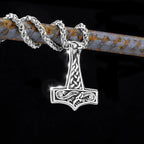 Norse Vikings Thor's Hammer Mjolnir Rune Amulet Necklace Stainless Steel Chain Vegvisir Anchor Pendant Male Jewelry