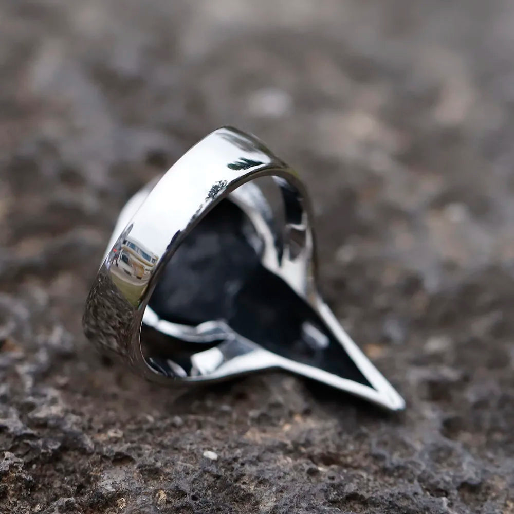 2022 NEW Men's 316L stainless steel rings Vintage viking raven head RING for teens animal Jewelry Gift free shipping