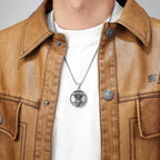 Skull Motorcycle Rider Pendant — Stainless Steel