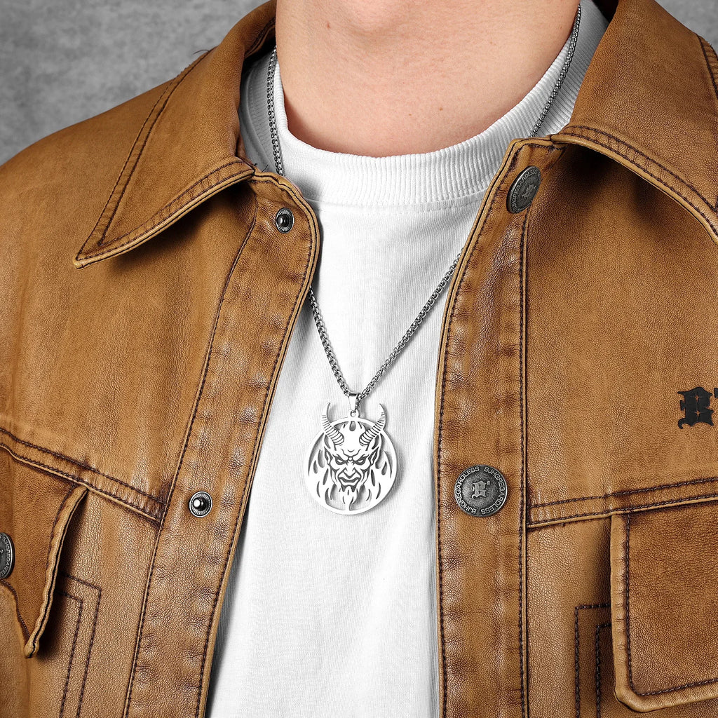 Hell Demon Satan Pendant Necklace — Stainless Steel