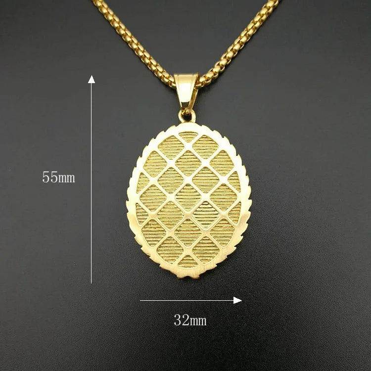 Virgin Mary Pendant Necklace Gold 316L Stainless Steel Women/Men Jewelry