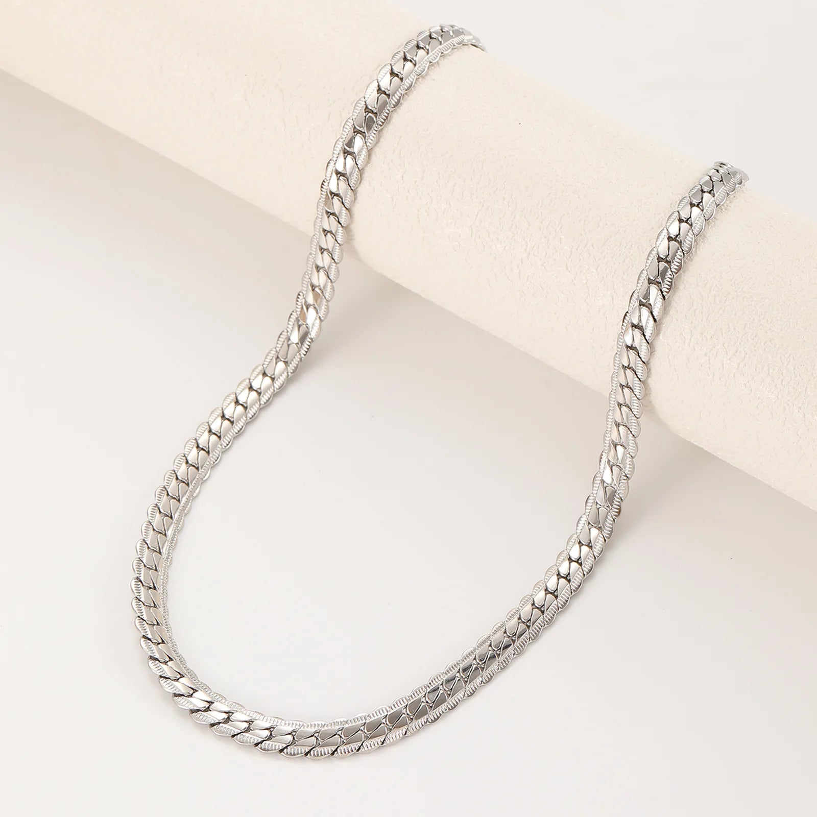 New 925 Sterling Silver Necklace 5MM Side Chain for Men Women Wedding Jewelry Luxury Fashion Style Engagement High Quality Gifts