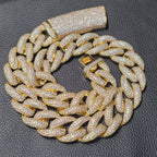 Fashion Hip Hop Miami Cuban Necklace Chain Full Diamonds 9mm 12mm 15mm 20mm 24mm Pendant Chains Long Buckle Closure Jewelry Gift