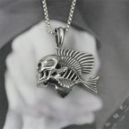 Skull Fish Steel Pendant European American Retro