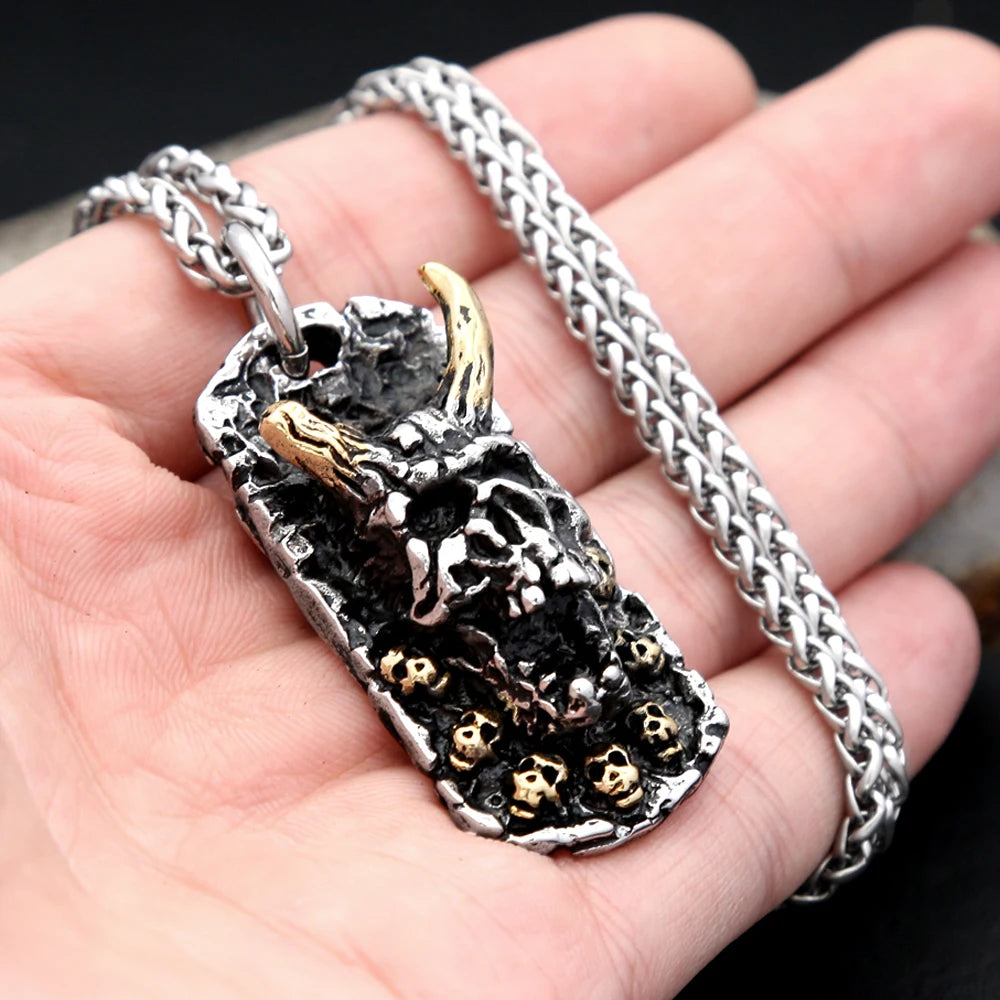 Skull Steel Pendant Vintage Evil 316L Skeleton