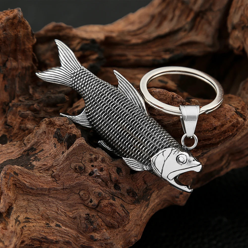 Fish Keychain — Silver Stainless