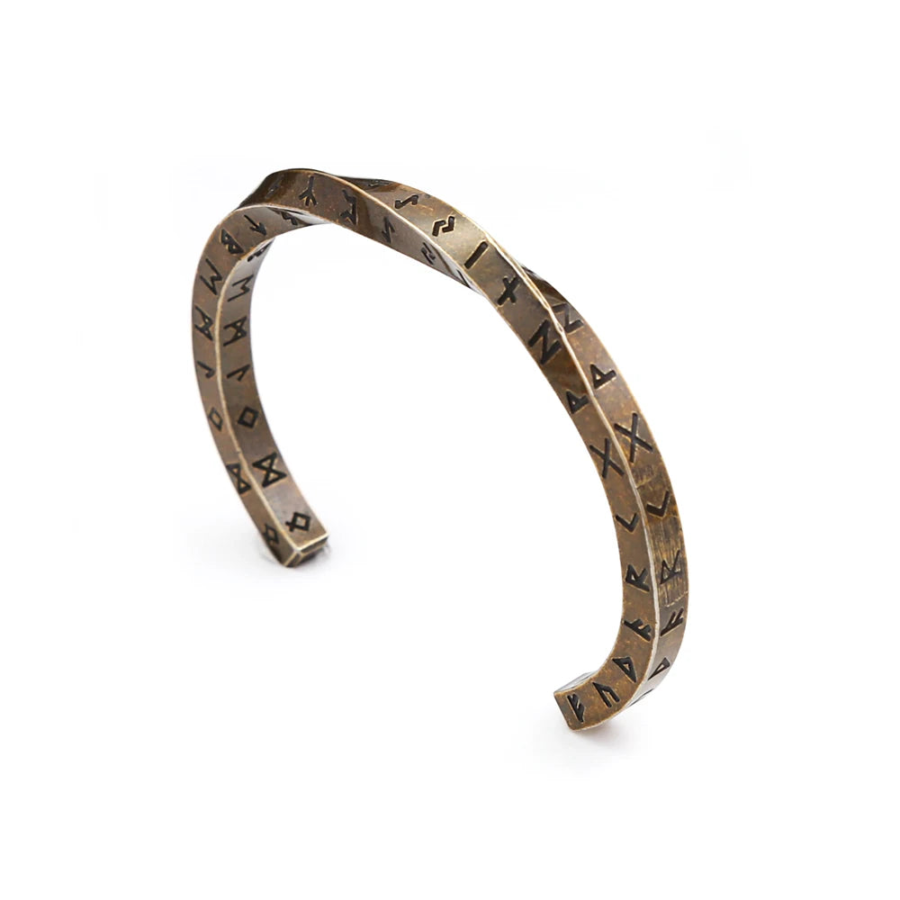 Viking Steel Bracelet 316L Mobius Runes Nordic