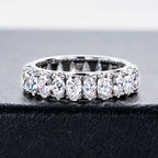 Iced Out Wedding Band Ring — 925 Silver
