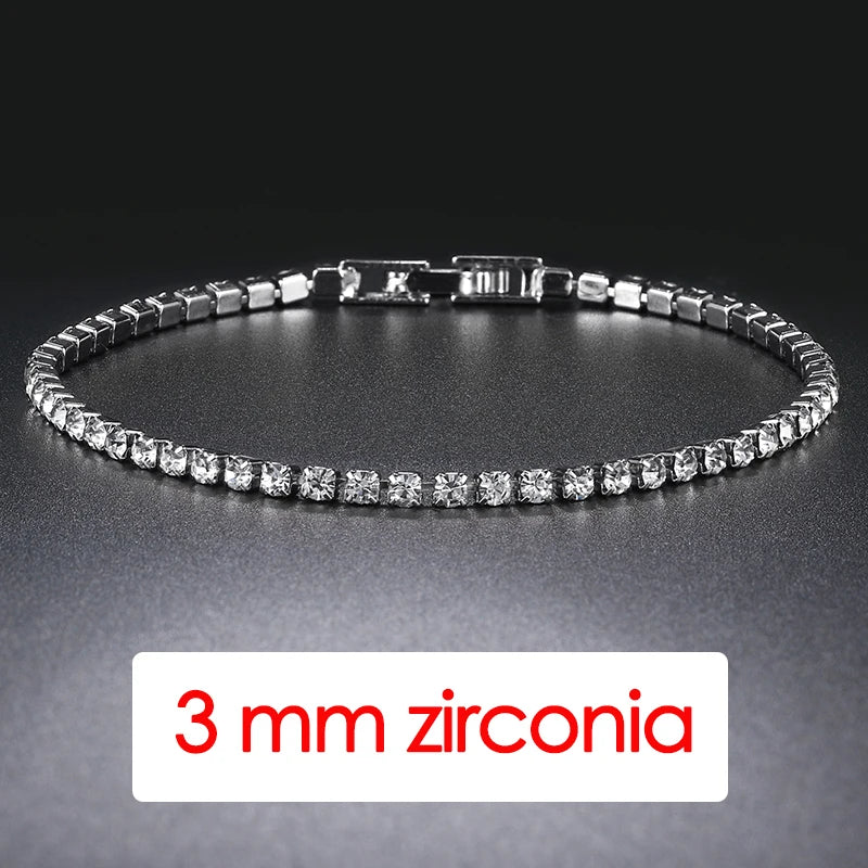 Iced Out Tennis Bracelet Stainless Steel 3/4/5MM