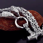 Nordic Celtic Wolf Men's Necklace Pendant Viking Wolf Head Stainless Steel Pendant Scandinavian Rune Amulet Jewelry