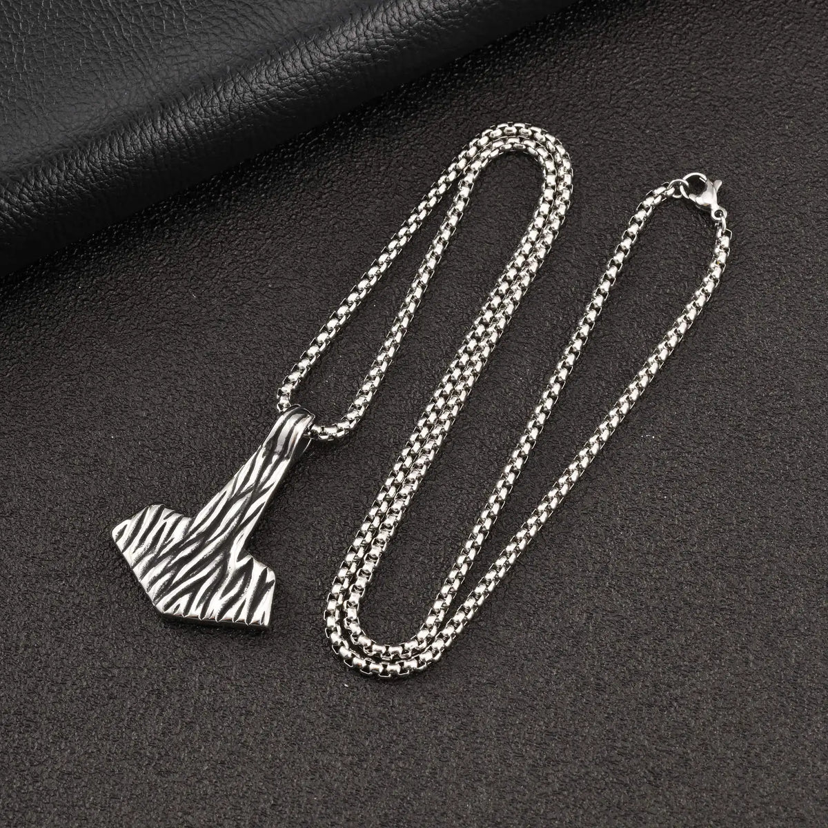 Viking Mjolnir Thor's Hammer Pendant Necklace — Stainless Steel