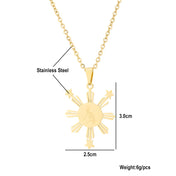 Philippines Flag Map Pendant Necklace — Stainless Steel
