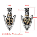 Norse Viking Rune Round Pendant Necklace — Stainless Steel