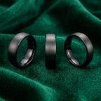 Matte Black Ceramic Wedding Band for Men Women Brushed Minimalist Ring 4mm 6mm 8mm Couple Jewelry