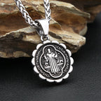 Cross Saint Benedict Steel Pendant Vintage Catholic